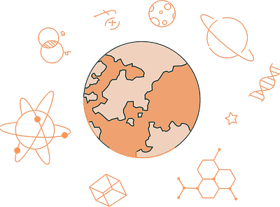 Science 2d app branding chemistry design icon illustration logo physics science typography ui ux vector world