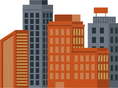 Buildings 2d app branding building design icon illustration logo ui vector