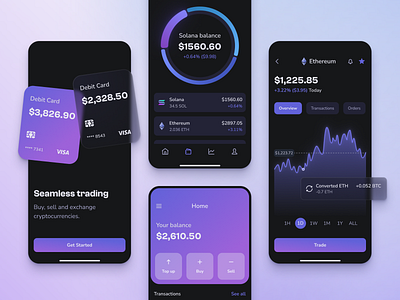 Cryptocurrency Exchange App Concept 3d animation bitcoin branding graphic design motion graphics ui user experience ux