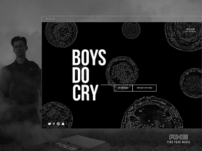Axe - Boys Do Cry black and white clean design experience flat design gif interface microsite minimal ui design ux design web website