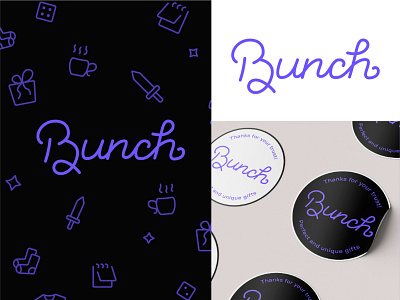 Lettering for gift shop "Bunch" branding design graphic design icon illustration lettering logo vector