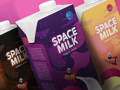 Space Milk | Packaging design branding business business cards cow design graphic design illustration logo milk milk design milk packaging packaging rocket