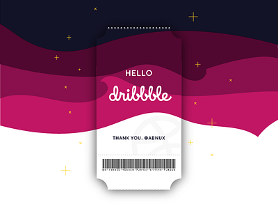Hello Dribbble! debut first shot ticket