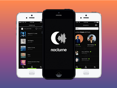 Nocturne - the easiest way to manage your music recommendations app concept music