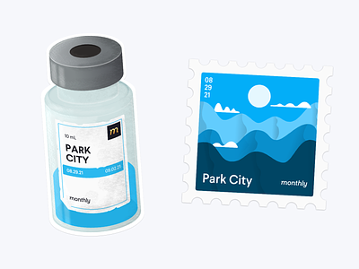 Offsite stickers covid illustration park city stickers utah vaccine