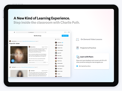 Class landing page exploration bold gradient landing page online learning ui