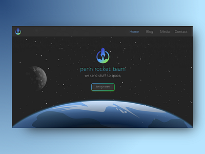 Penn Rocket Team Landing Page Design Concept landing page rocket space