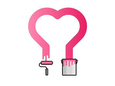 Bucket of love bucket heart love paint vector