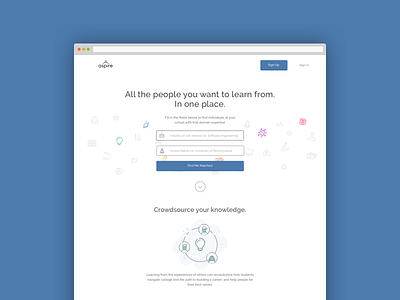 Landing Page design illustration in landing page sign up vector