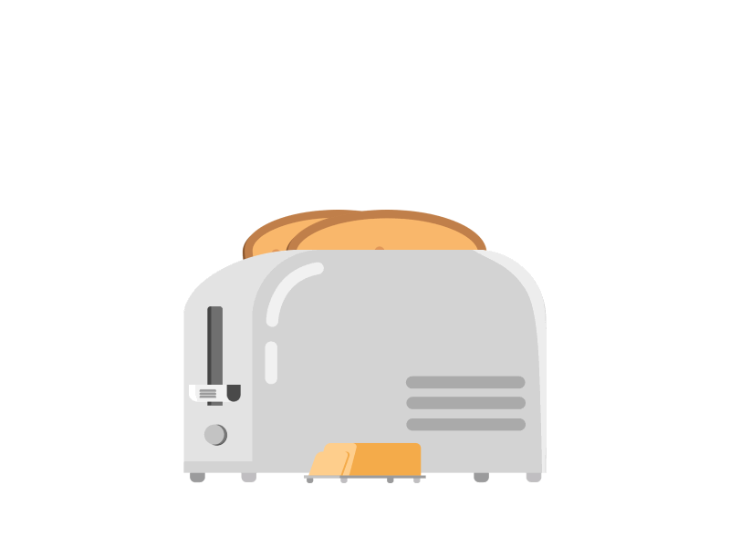 Toaster animation bread gif illustration motion toaster