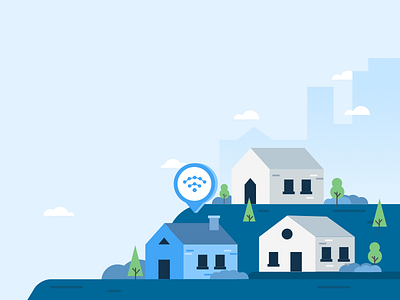 Houses illustration buildings city design flat home house illustration town wifi