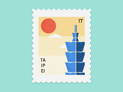 Taipei Stamp illustration stamp taipei taiwan