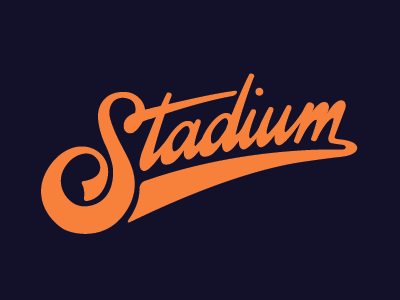 Stadium blue cursive hand lettering hawaii lettering ligature orange packaging retro school script sports type typography vintage wordmark