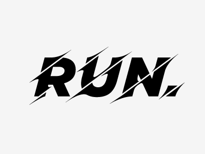 RUN. black illustration letters type type treatment typography