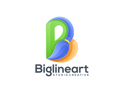 Biglineart Logo app branding design gradient graphic design illustration logo logoawesome logoinspiration typography ui ux vector