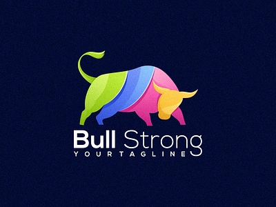 Bull Color logo app branding design gradient graphic design illustration logo ui ux vector