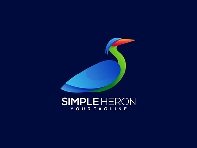 Heron Logo Concept branding color design gradient graphic design heron illustration logo typography ui ux vector