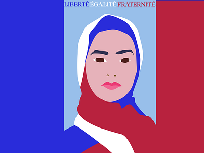 France for all design flat france freedom graphic design hijab illustration muslim peace vector