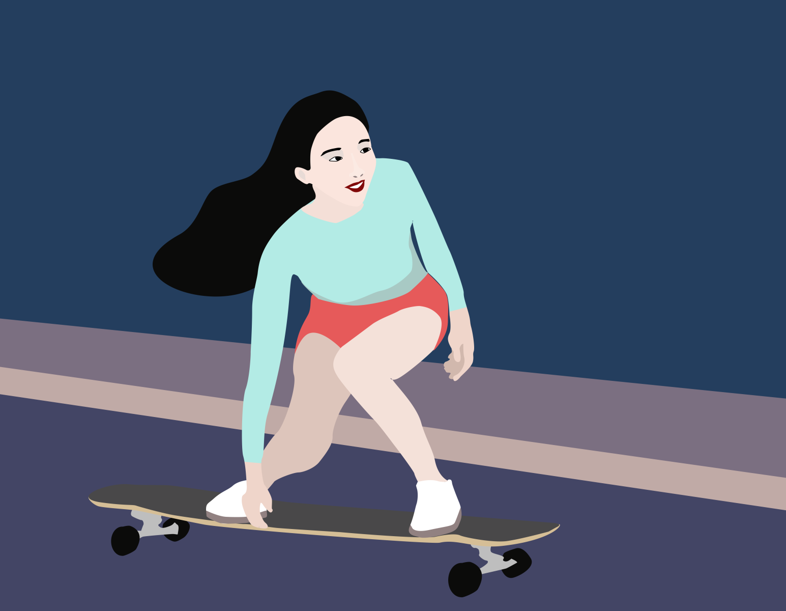 Longboard Girl by Aurélien Dumont on Dribbble