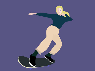 Sk8girl nosegrind branding design flat graphic design illustration skate skateboard skategirl vector