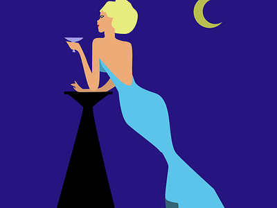 Summer night drink design fancy france french classy french riviera french touch graphic design illustration illustrator old fashioned old school vector vector art woman