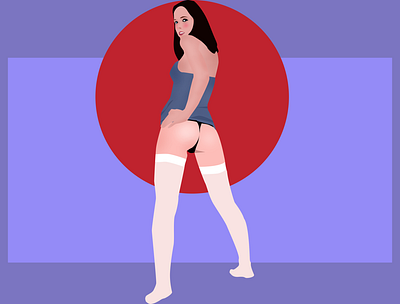 Sexy pose ass beautiful girl beauty cute girl design digital illustration france graphic design illustration sexy vector