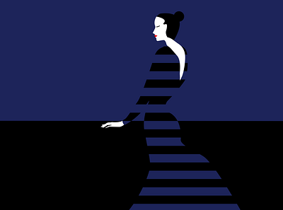 Black and Blue Elegance design digital art digital illustration elegance fashion illustration flat flat design france graphic design illustration stripes vector vector art vector illustration