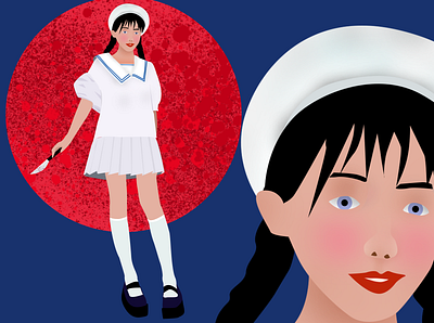 Tiaa "School Killer" character design beauty cute design digital illustration flat france girl graphic design illustration vector