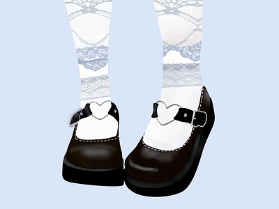 Lolitacore fashion aesthetic branding cute design digital illustration fashion concept fashion design france graphic design illustration lolita pretty shoes vector