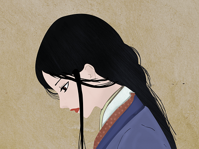 Sad Geiko asian branding design digital art digital illustration france geiko geisha graphic design illustration japanese kyoto painting