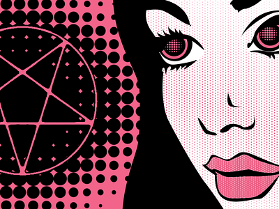 Satan loves pop! branding design digital illustration flat france graphic design halftone illustration logo pink pop art satanic vector