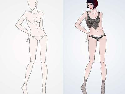 Pose reference creation &  character panties design