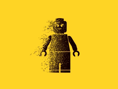 Letgo Man design disperse dispersion effect explode flat lego man vector yellow