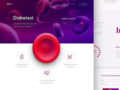 Diabetest Landing Page app clean design health malaysia medical modern ui ux web website