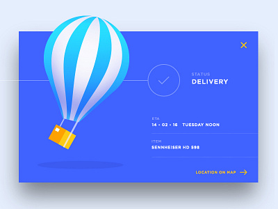 Delivery Status Ui app delivery design flat illustration malaysia modern popup ui ux vector web