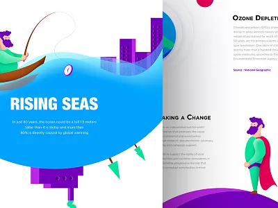 Environmental Infographic Landing Page design environmental flat graphic illustration landing malaysia ui ux web website