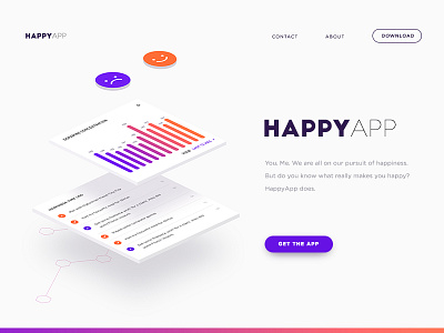 Happy App Landing Page app clean design landing malaysia material ui ux web website