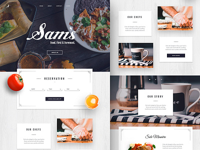 Sam's Restaurant Landing Page app clean design diner food graphic landing page ui ux web website