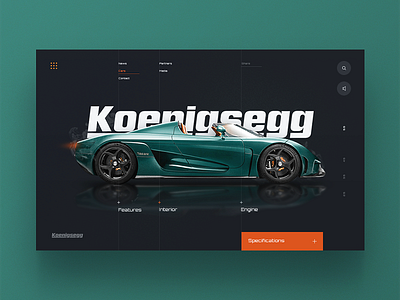 Koenigsegg Supercar Website cars colours header home landing minimal page ui ux web website