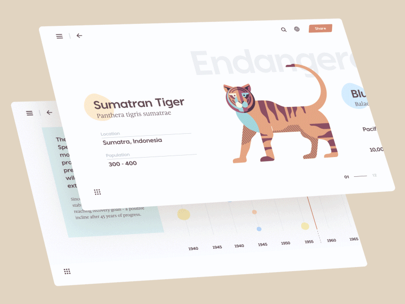 Climate & Animals: Extinction Crisis Microsite animal animation climate home illutration interaction landing page parallax ui ux web website