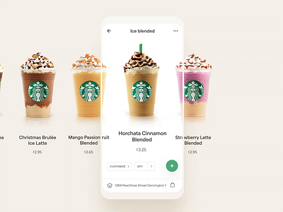 Starbucks App Order UI app clean design home landing order page ui ux web website