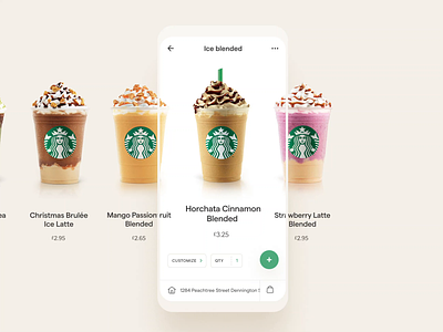 Starbucks App Order UI app clean design home landing order page ui ux web website