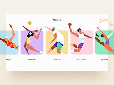Olympic Sports Website animation app design home illustration landing typography ui ux web website