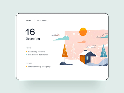 Calendar UI Interaction animation app calendar colours design home illustration interaction page parallax tablet transition typography ui ux web