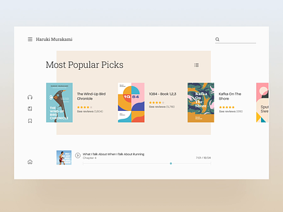 Haruki Murakami - Book Author Website/UI Concept animation app bird book cart clean design home interaction landing list logo modern page slider transition ui ux web website