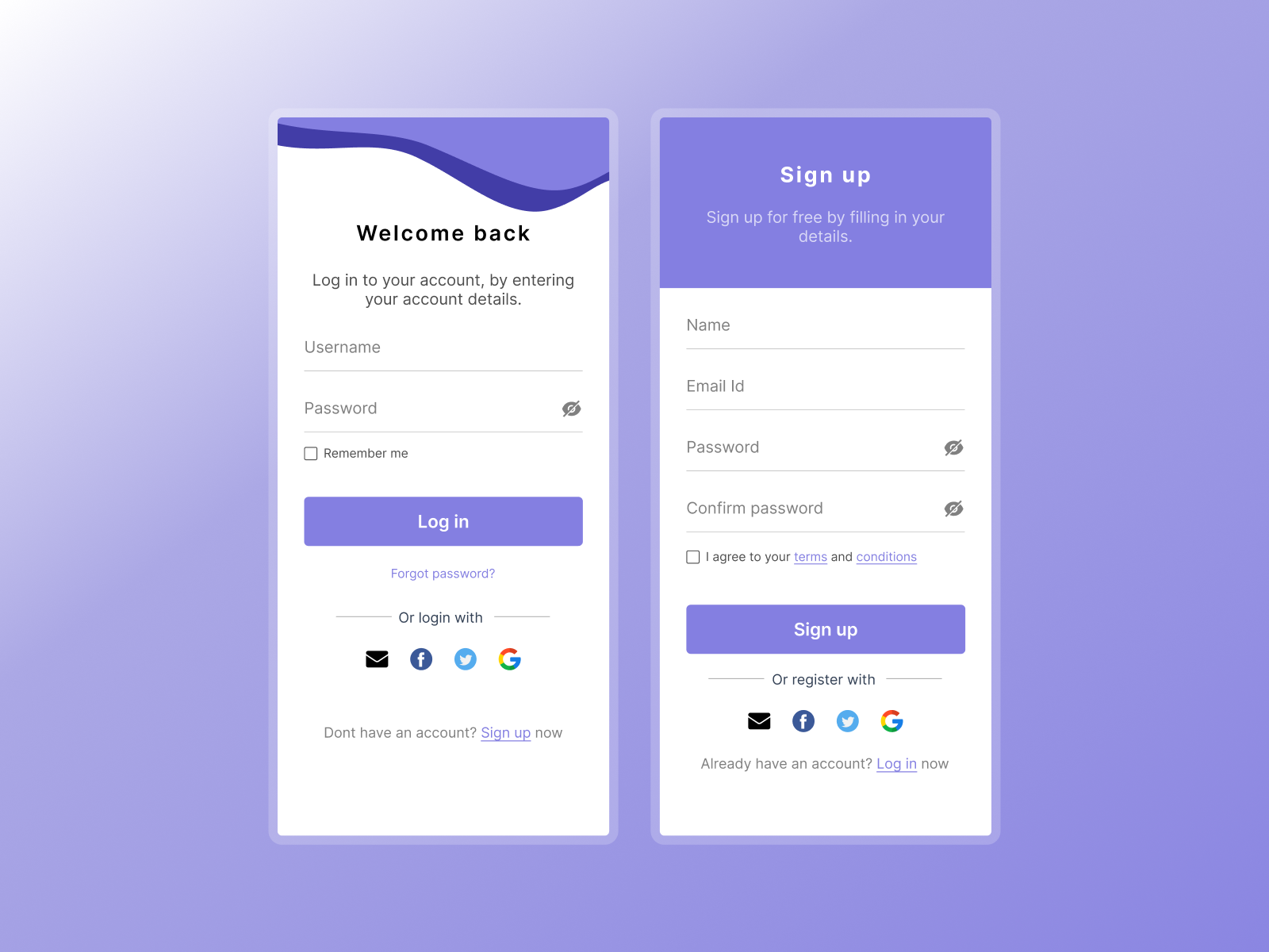 LOG IN / SIGN UP SCREEN by Floyd on Dribbble