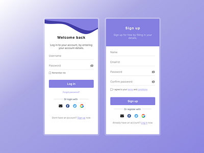 LOG IN / SIGN UP SCREEN