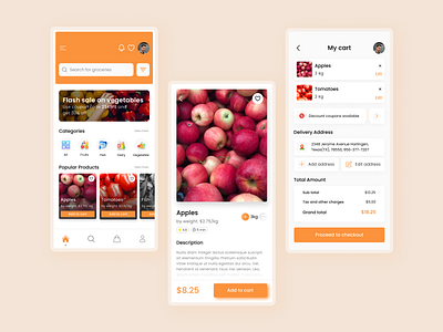 Grocery App Design app design fruits grocery grocery app mobile app design ui uiux vegetable