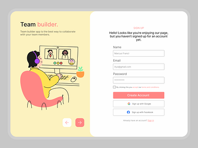 Sign Up Page DailyUI dailyui register sign up ui ui design uiux user interface user interface design