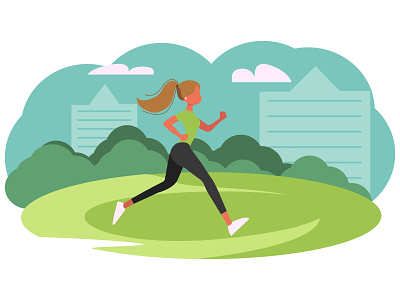 Sport. Vector illustration app background design garden girl green illustration running sport vector